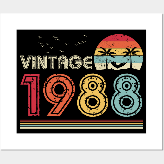 Vintage 1988 Limited Edition 33rd Birthday Gift 33 Years Old Wall Art by Penda